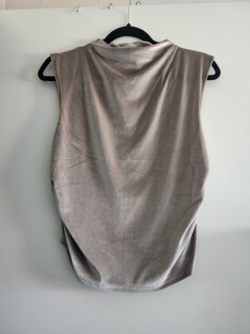 Sleeveless Shimmery Tank Top in Taupe